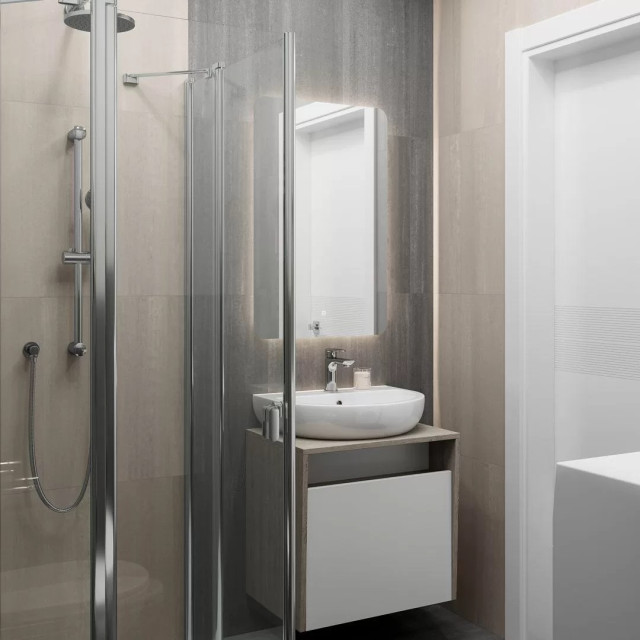 Интерьер с Керамогранит Kerama Marazzi Про Дабл Светлый Обрезной DD601200R 60x60