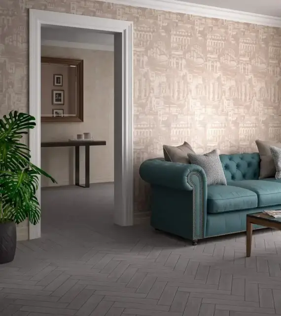 Интерьер с Керамогранит Kerama Marazzi Листоне Бежевый SG402100N 9.9x40.2