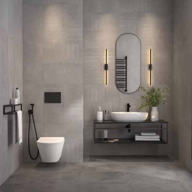 Интерьер с Керамогранит Kerama Marazzi Мирабо Серый Темный Матовый Обрезной KM6012G0721R 60x119.5