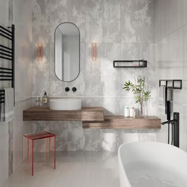 Интерьер с Керамогранит Kerama Marazzi Белем Серый Светлый Натуральный Обрезной SG647320R 60x60