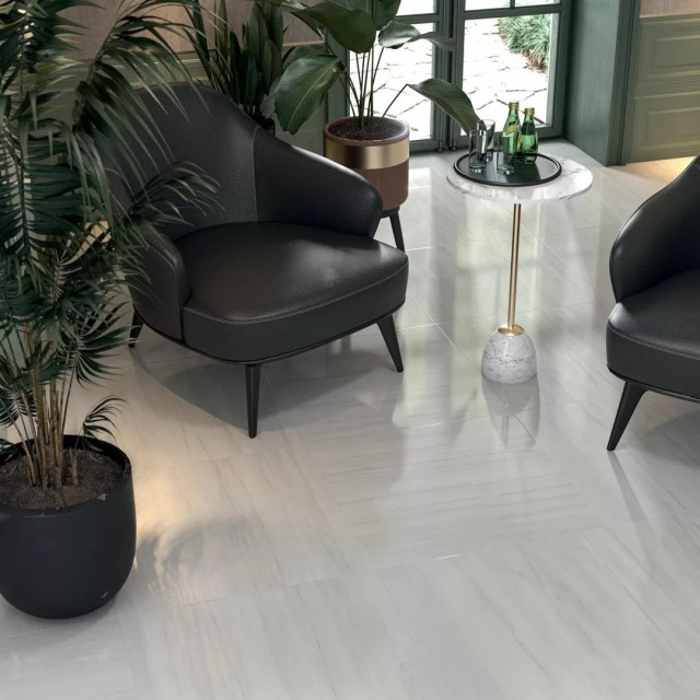 Интерьер с Керамогранит Kerama Marazzi Белем Серый Светлый Натуральный Обрезной SG647320R 60x60