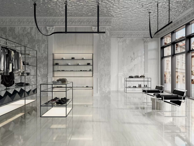 Интерьер с Керамогранит Kerama Marazzi Белем Серый Светлый Натуральный Обрезной SG647320R 60x60