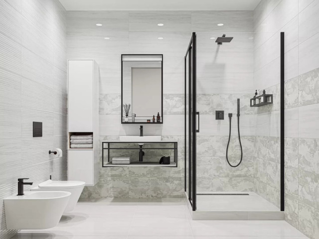 Интерьер с Керамогранит Kerama Marazzi Белем Серый Светлый Натуральный Обрезной SG647320R 60x60