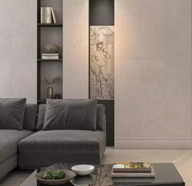 Интерьер с Панно Kerama Marazzi AZ/A051/2x/14058R Риккарди 1 Серый Светлый Матовый Обрезной AZ/A051 80x120