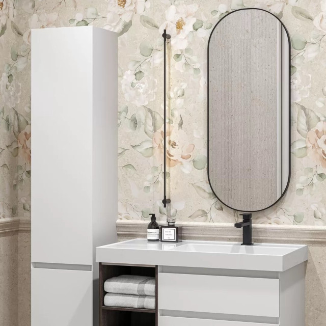 Интерьер с Панно Kerama Marazzi AZ/A051/2x/14058R Риккарди 1 Серый Светлый Матовый Обрезной AZ/A051 80x120