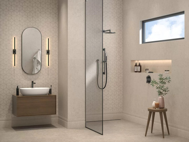 Интерьер с Панно Kerama Marazzi AZ/A051/2x/14058R Риккарди 1 Серый Светлый Матовый Обрезной AZ/A051 80x120