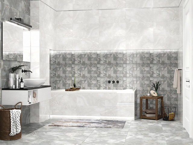 Интерьер с Керамогранит Azori Opale Grey R 848913101 60x60