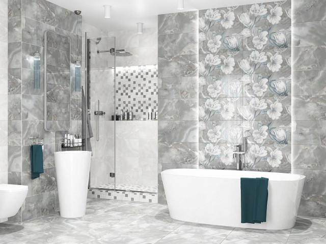 Интерьер с Керамогранит Azori Opale Grey R 848913101 60x60