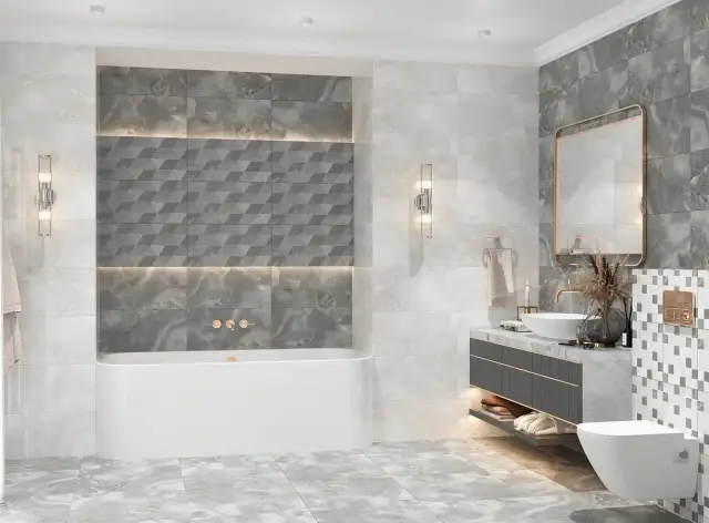 Интерьер с Керамогранит Azori Opale Grey R 848913101 60x60