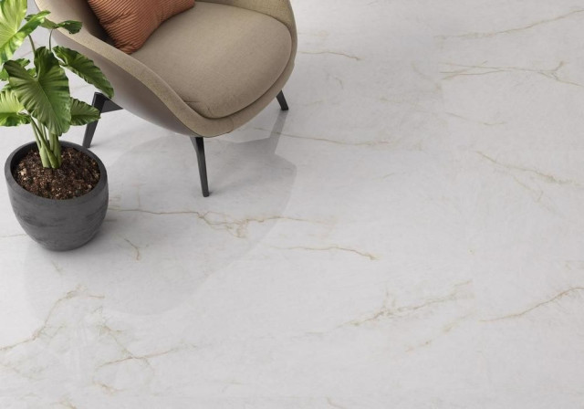 Интерьер с Керамогранит Pamesa Crystal White Compacglass Rect. 017.120.0001.11484 120x120