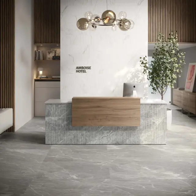 Интерьер с Керамогранит Sichenia Beige Ribbed 192812 30x90