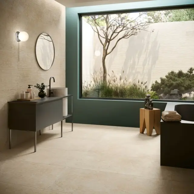 Интерьер с Керамогранит Sichenia Beige Ribbed 192812 30x90