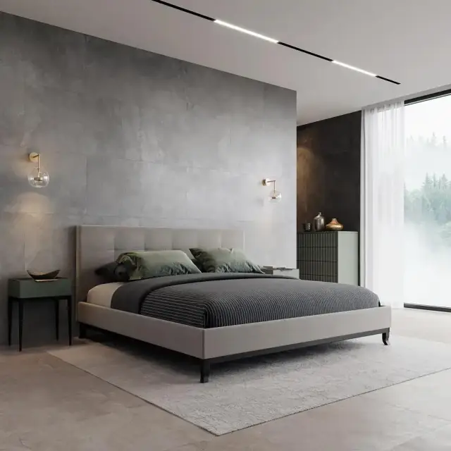 Интерьер с Плинтус Kerama Marazzi Про Стоун Серый Обрезной DD200420R/3BT 60x9.5