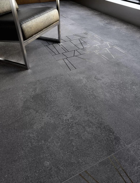 Интерьер с Керамогранит Kerama Marazzi Турнель Серый Тёмный Обрезной DL571290R 80x160