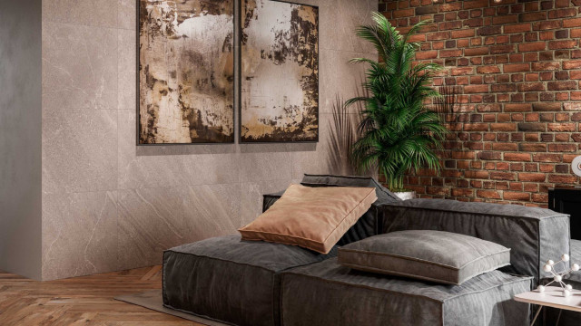 Интерьер с Керамогранит Estima Gabbro GB04 Brown 73136 60x120