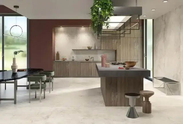 Интерьер с Керамогранит Lea Ceramiche Anthology Slimtech 01 White Natural RT 6mm LS6AL10 120x278