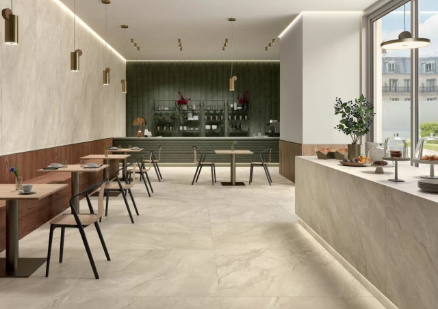 Интерьер с Керамогранит Lea Ceramiche Anthology Slimtech 01 White Natural RT 6mm LS6AL10 120x278