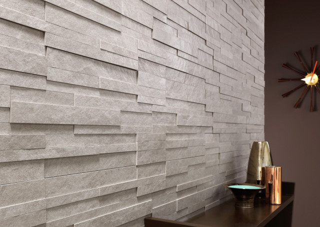 Интерьер с Керамогранит Lea Ceramiche Waterfall Slimtech Gray Flow 5plus Nat LSAWF10 100x300