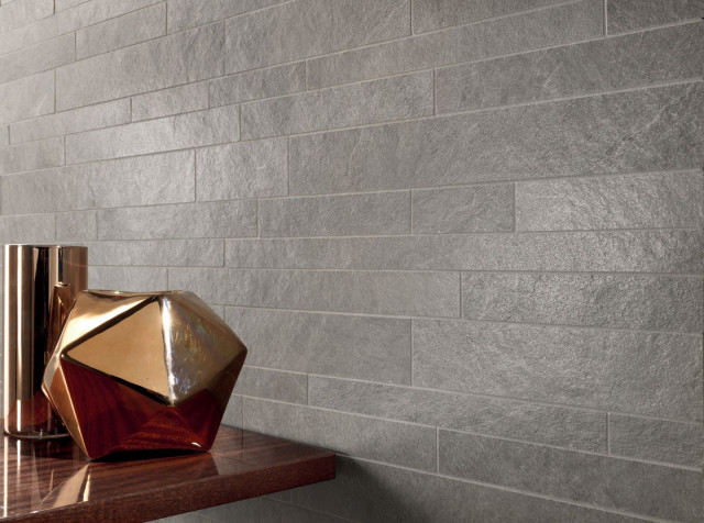 Интерьер с Керамогранит Lea Ceramiche Waterfall Slimtech Gray Flow 5plus Nat LSAWF10 100x300