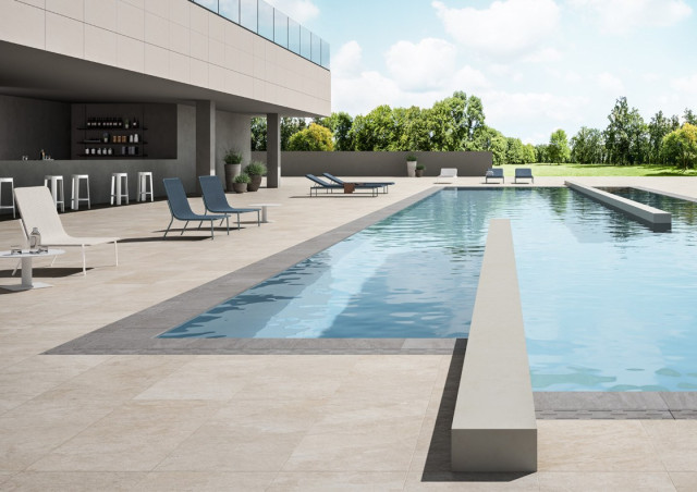 Интерьер с Керамогранит Lea Ceramiche Waterfall Slimtech Gray Flow 5plus Nat LSAWF10 100x300