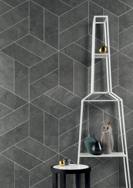 Интерьер с Керамогранит Lea Ceramiche Waterfall Slimtech Gray Flow 5plus Nat LSAWF10 100x300