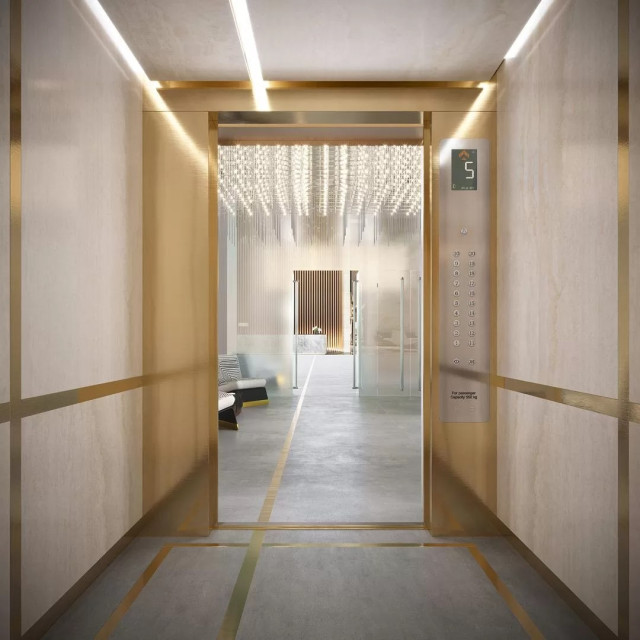 Интерьер с Керамогранит Kerama Marazzi Травертин Бежевый Обрезной SG072800R6 119.5x320
