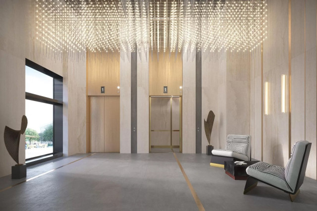 Интерьер с Керамогранит Kerama Marazzi Травертин Бежевый Обрезной SG072800R6 119.5x320