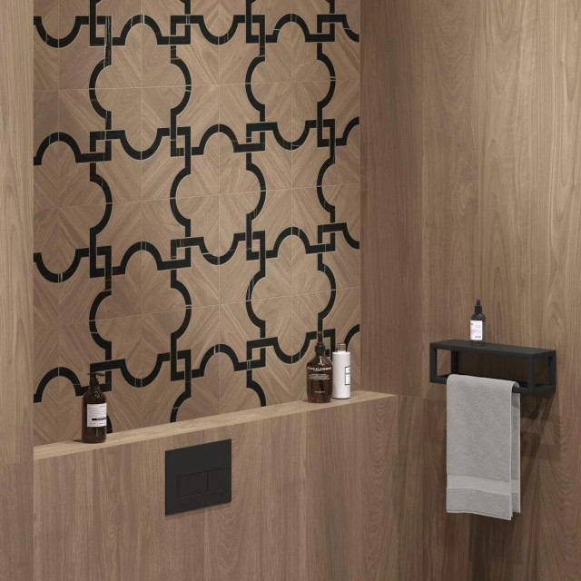 Интерьер с Керамогранит Kerama Marazzi Монтиони Коричневый Матовый Обрезной SG526520R 20x119.5