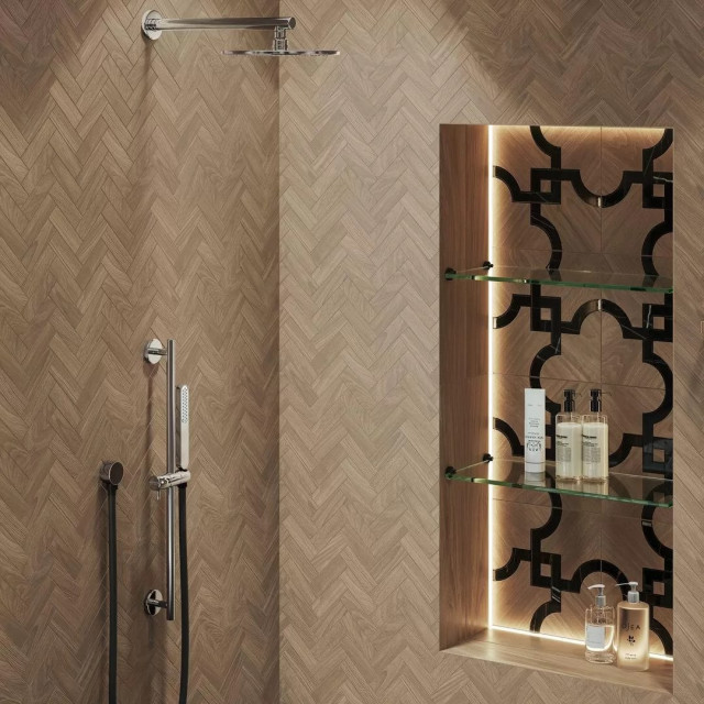 Интерьер с Керамогранит Kerama Marazzi Монтиони Коричневый Матовый Обрезной SG526520R 20x119.5