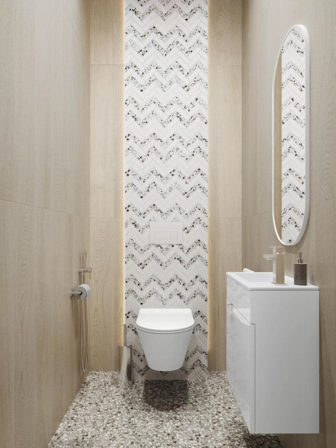 Интерьер с Керамогранит Kerama Marazzi Монтиони Коричневый Матовый Обрезной SG526520R 20x119.5