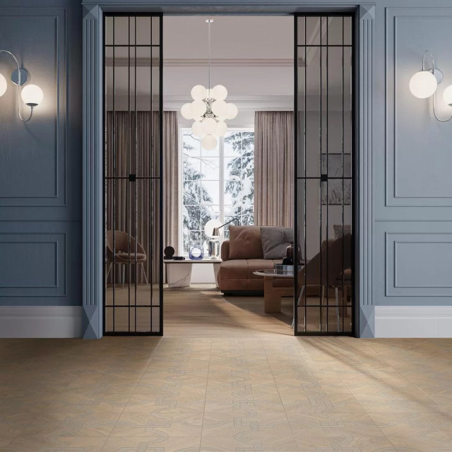 Интерьер с Керамогранит Kerama Marazzi Монтиони Коричневый Матовый Обрезной SG526520R 20x119.5