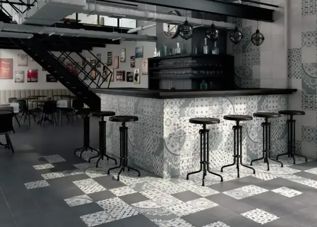 Интерьер с Керамогранит Kerama Marazzi Коллиано Орнамент Mix SG914600N 30x30