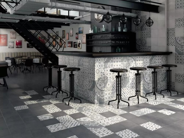 Интерьер с Керамогранит Kerama Marazzi Коллиано Орнамент Mix SG914600N 30x30