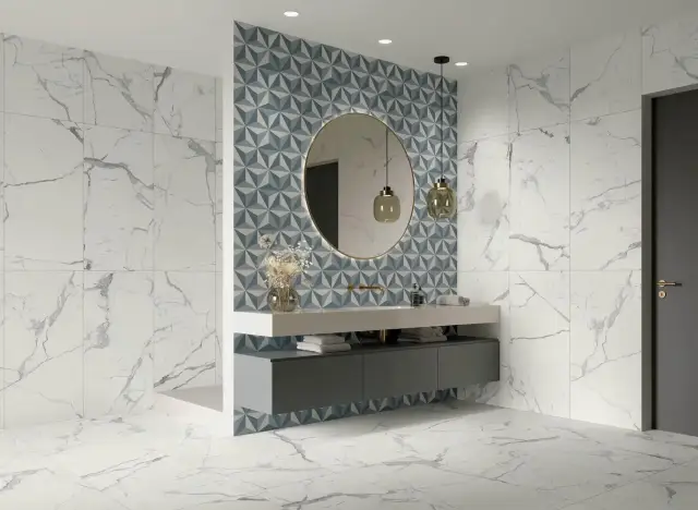 Интерьер с Керамогранит Dado Vision Calacatta Oro VSM202 120x120
