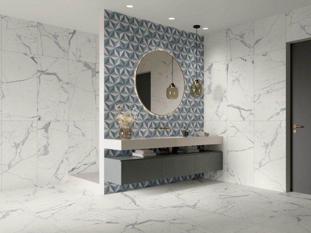 Интерьер с Керамогранит Dado Vision Calacatta Oro VSM202 120x120