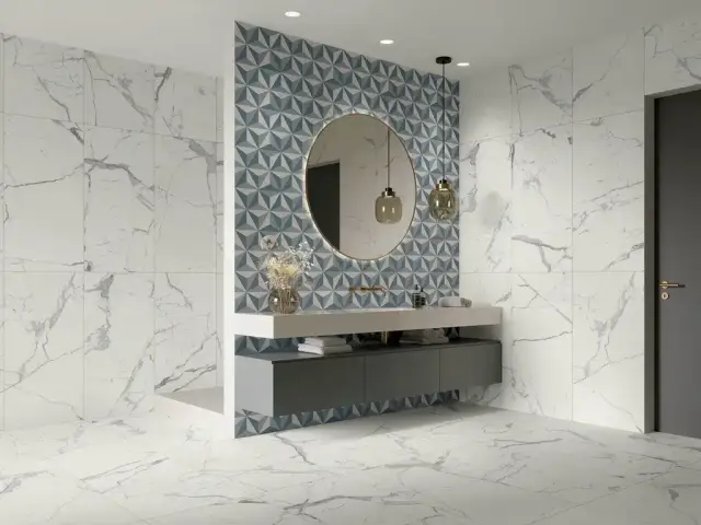 Интерьер с Керамогранит Dado Vision Calacatta Oro VSM202 120x120
