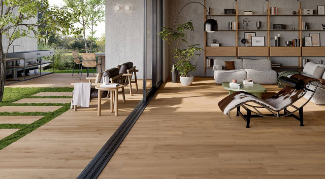 Интерьер с Керамогранит Rondine Oku Contemporary Natural 8.5мм J94089 24x150