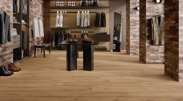 Интерьер с Керамогранит Rondine Oku Contemporary Natural 8.5мм J94089 24x150
