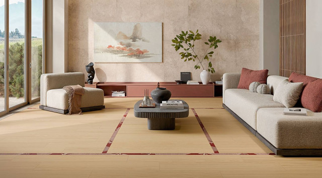 Интерьер с Керамогранит Rondine Oku Contemporary Natural 8.5мм J94089 24x150