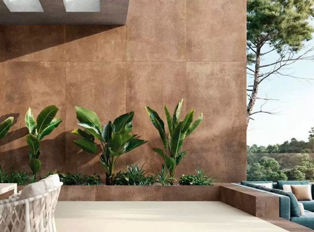 Интерьер с Керамогранит Porcelanosa Oxide Brown Nat.PV6 (A) 100331105 120x120