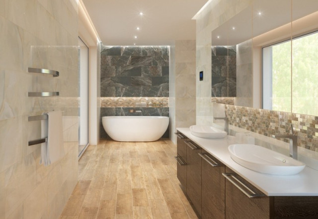 Интерьер с Керамогранит Grasaro Italian Wood Dark Brown Str. G-252/SR 20x60