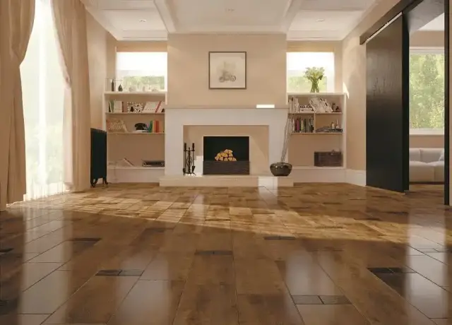 Интерьер с Керамогранит Grasaro Italian Wood Dark Brown Str. G-252/SR 20x60
