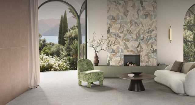 Интерьер с Керамогранит Vitra Артбетон Фреско Матовый K958348R0001VTER 60x120