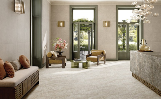 Интерьер с Керамогранит Vitra Артбетон Фреско Матовый K958348R0001VTER 60x120
