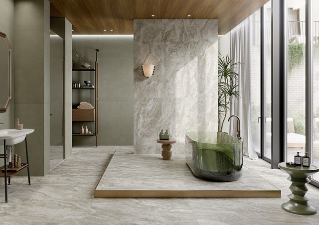 Интерьер с Керамогранит Vitra Артбетон Фреско Матовый K958348R0001VTER 60x120