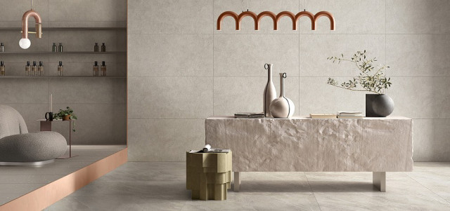 Интерьер с Керамогранит Vitra Микеланджело Теплый Белый Матовый K958353R0001VTER 60x120
