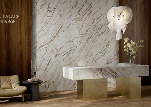 Интерьер с Керамогранит Ava Ceramica Marmi Siciliani Avorio Segesta Nat Ret 273001 120x280