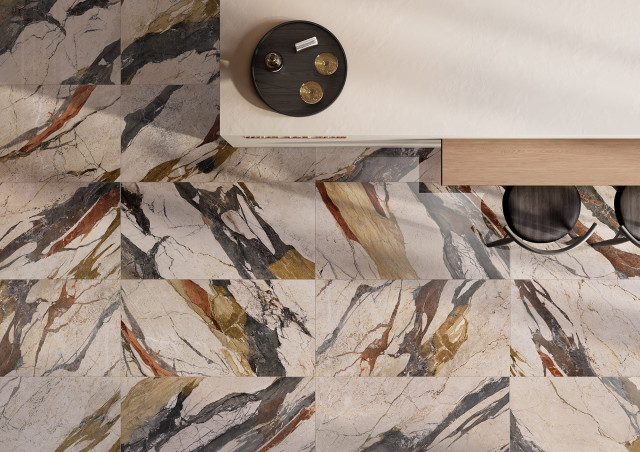 Интерьер с Керамогранит Ava Ceramica Marmi Siciliani Avorio Segesta Nat Ret 273001 120x280