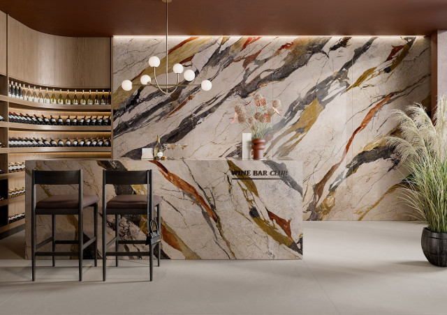 Интерьер с Керамогранит Ava Ceramica Marmi Siciliani Avorio Segesta Nat Ret 273001 120x280