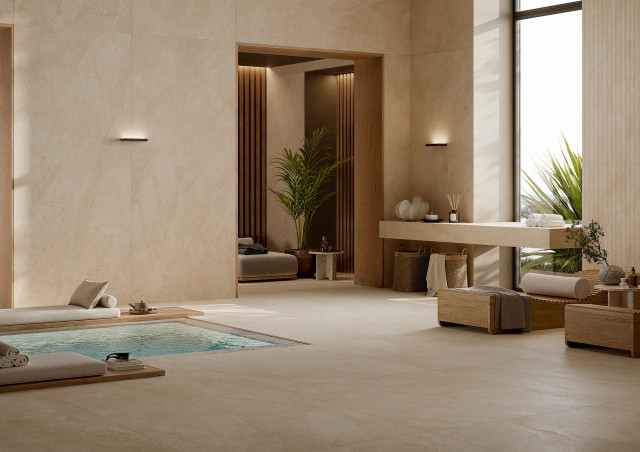 Интерьер с Керамогранит VELARIS GRIGIO R10 NAT RET 60X120